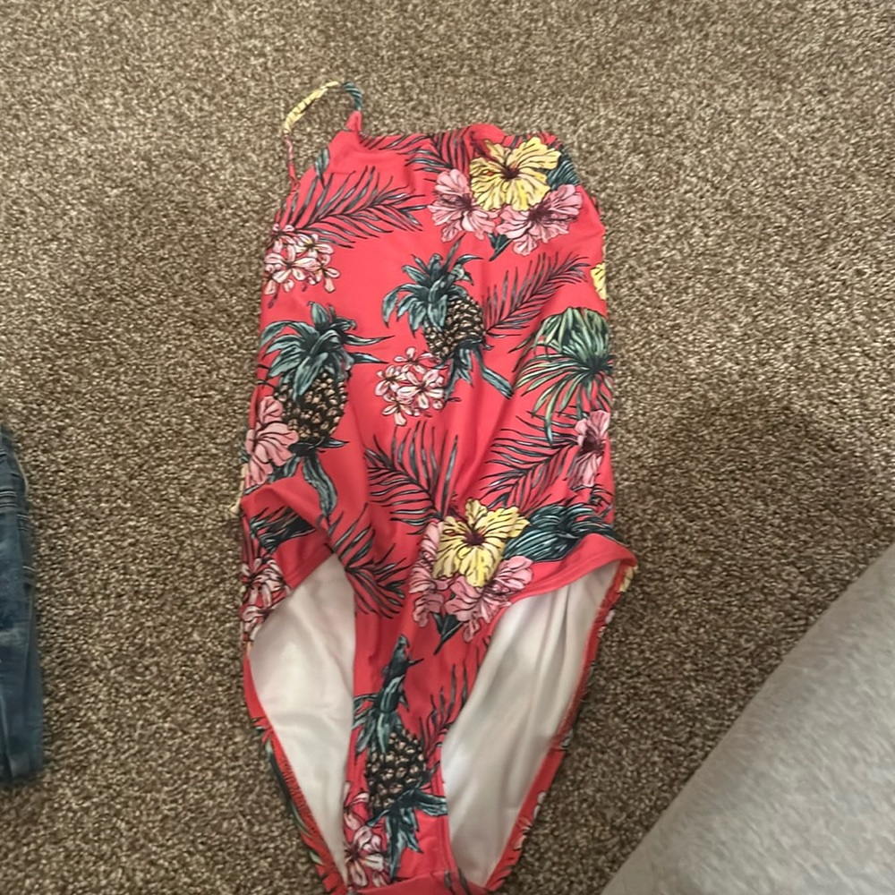 Size 12 girls one piece bathing suit worn only once excellent condition